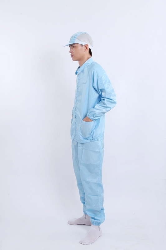 Antistatische Jas met V-hals en Split voor Top en Broek, Goedgekeurd voor Cleanrooms en Gecontroleerde Omgevingen in Wit / Blauw / Roze / Zwart