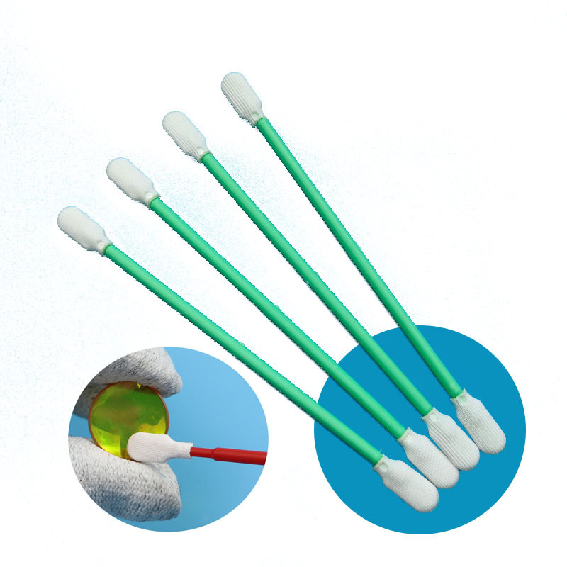 Lintvrije padelkop ESD Cleanroom Swab Optische reiniging Polyester Swab met dubbele koppen