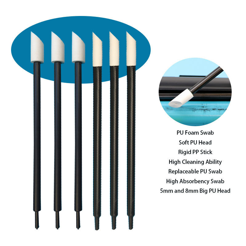 T-21 Stijve PP-stick Vervangbaar 8 mm PU-kop Printerreinigingsdoekje PU-schuimwattenstaafje Ruby Stick Detailleringswattenstaafje