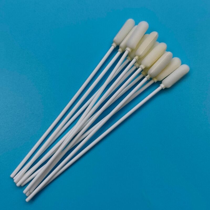 14cm Wegwerp Lange PP Stok Grote Schuimkop Mondspons Steriele Monstername Spons Griep Test Sampling Spons