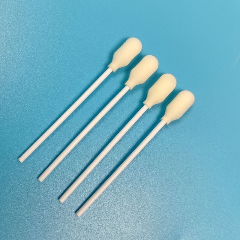 Wegwerp witte PP Stick Foam Cover katoenen spons Stick Foam Tip Swab voor medische tests