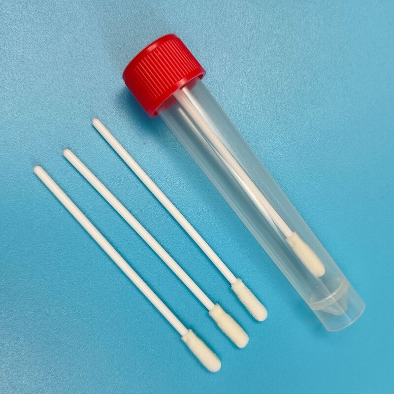 8 cm wegwerp witte PP-stick steriele schuimtip-wattenstaafje VTM-kit grieptest orale wattenstaafje milieutestwattenstaafje oppervlaktebemonsteringswattenstaafje