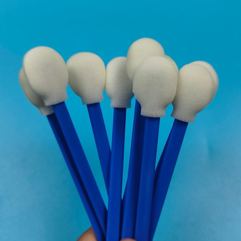708 Lintvrij Blauw Handvat Groot Ronde Hoofd Schoonkamer Spons Swab Autoreiniging Detail Swab Autoreiniging Swab voor het schoonmaken van printers