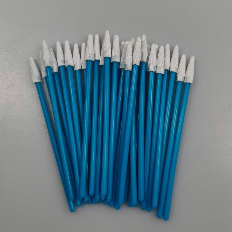 Blauw handvat, pluisvrij wattenstaafje, mini-puntig polyester wattenstaafje, precisie-reinigingsdoekje voor cleanroom